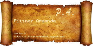 Pittner Armanda névjegykártya